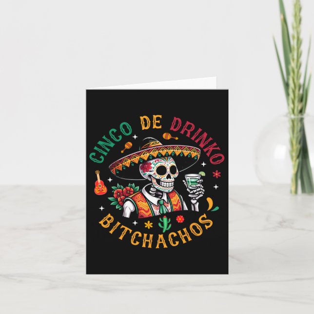 Tarjeta Cinco De Drinko Achos Divertido Cinco De Mayo Bebe (Anverso)
