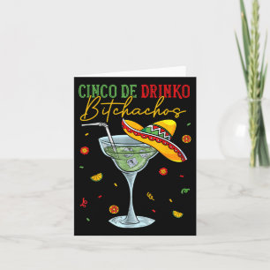 Tarjeta Cinco De Drinko Achos Hombres Mujeres Beber Gracio