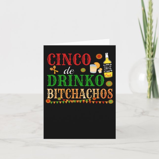 Tarjeta Cinco De Drinko Achos mujeres beben (Anverso)