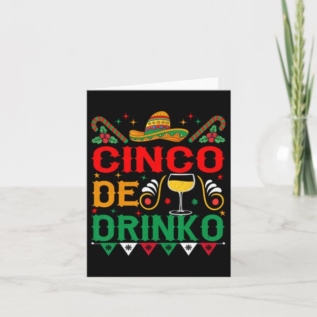 Tarjeta Cinco De Drinko Cinco De Mayo Funny 1 (Anverso)