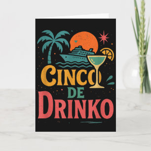 Tarjeta Cinco de drinko fiesta cinco de mayo mens fiesta 5