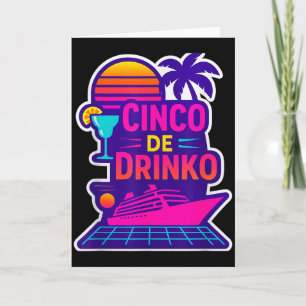 Tarjeta Cinco de drinko fiesta cinco de mayo mens fiesta 5