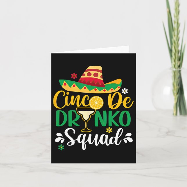 Tarjeta Cinco De Drinko Funy Cinco De Mayo Mexicano (Anverso)