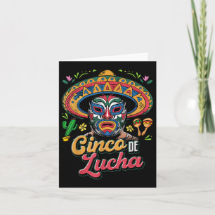 Tarjeta Cinco de lucha, luchador, lucha libre, cinco diver