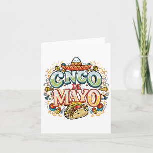 Tarjeta Cinco De Mayo 2025 Fiesta mexicana Taco Sombrero