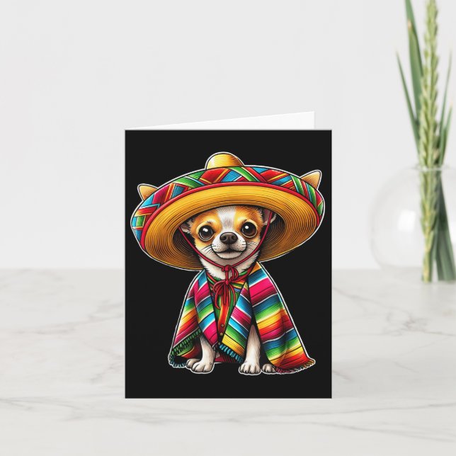 Tarjeta Cinco De Mayo 2025 Perro Chihuahua Lover Sombrero  (Anverso)