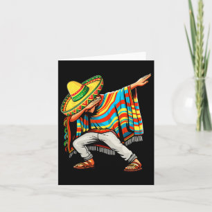 Tarjeta Cinco De Mayo Dabbing Poncho Mexicano Sombrero Gor
