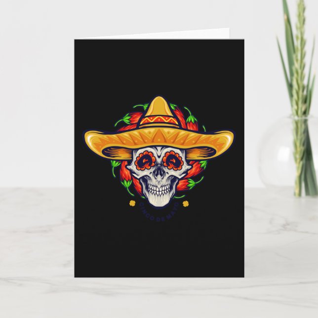 Tarjeta Cinco de mayo de sombrero mexicano (Anverso)