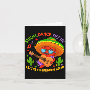 Tarjeta Cinco de mayo divertido chile sombrero rasgueo