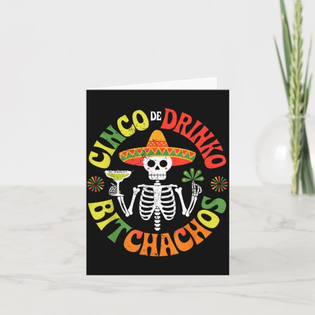 Tarjeta Cinco De Mayo Divertido Fiesta Mexicano Cinco De D (Anverso)