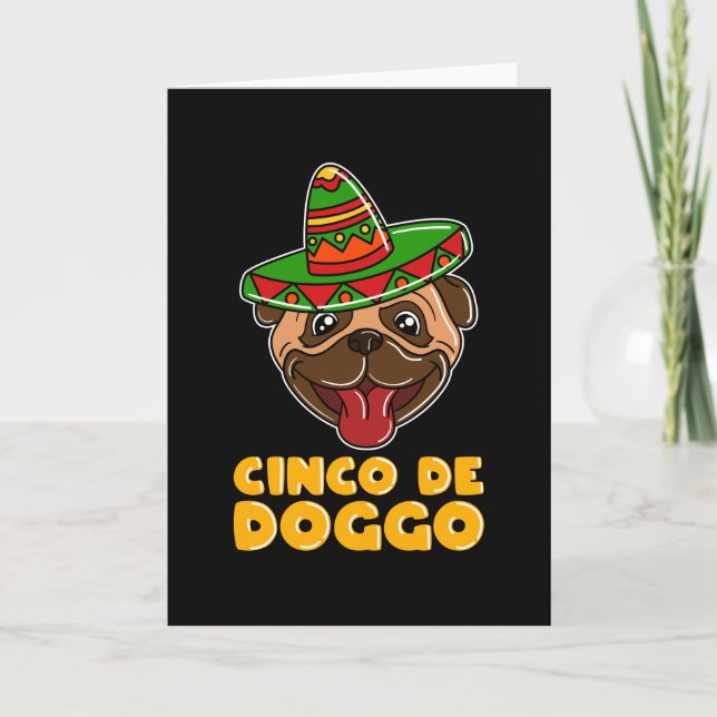Tarjeta Cinco De Mayo Divertido Perro Con Sombrero (Anverso)