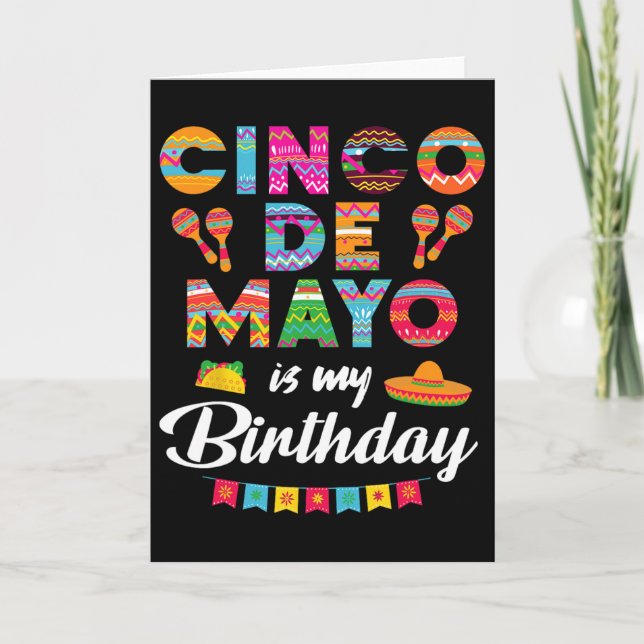 Tarjeta Cinco De Mayo Es Mi Cumpleaños Cumpleaños 5 De May (Anverso)