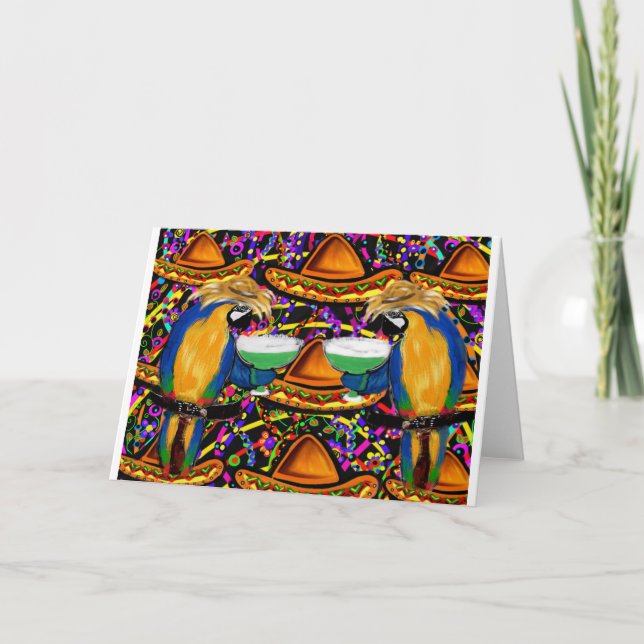 Tarjeta Cinco de mayo Fiesta loro (Anverso)