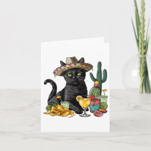 Tarjeta Cinco De Mayo Gato Negro Cocina Mexicana Gato Negr