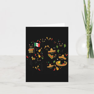 Tarjeta Cinco De Mayo Gato Negro Fiesta Mexicana Divertida