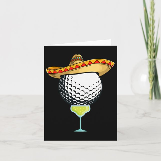 Tarjeta Cinco De Mayo Golf Bill Con Sombrero Y Margarit (Anverso)