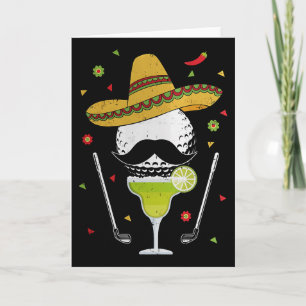 Tarjeta Cinco De Mayo Golfista Con Sombrero Y Margarita