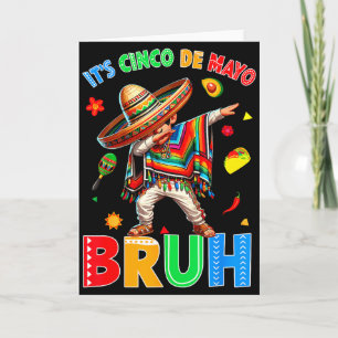 Tarjeta Cinco de mayo hermano chico haciendo dab sombrero
