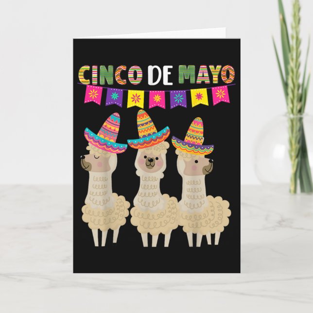 Tarjeta Cinco De Mayo Llama Fiesta Ambiente de fiesta defi (Anverso)