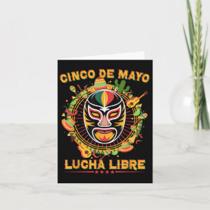 Tarjeta Cinco De Mayo Lucha Libre Luchador Mask Cine graci