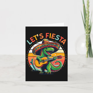 Tarjeta Cinco De Mayo Niños Dejan Fiesta Dinosauria Mexica
