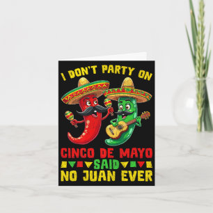 Tarjeta Cinco de mayo para mujeres no me voy de fiesta pre