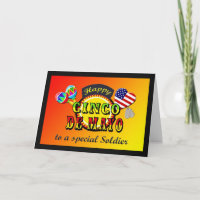 Tarjeta Cinco de Mayo para soldado militar
