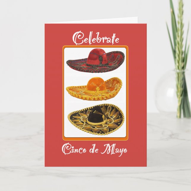 Tarjeta Cinco de Mayo Sombreros (Anverso)