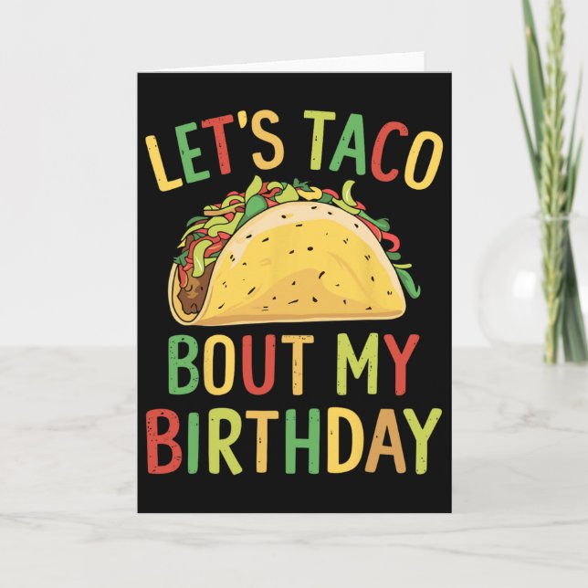 Tarjeta Cinco De Mayo Vamos a Taco Acerca de Mi Cumpleaños (Anverso)