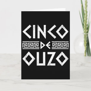 Tarjeta Cinco De Ouzo Retro Divertido Griego Pascua Cinco 