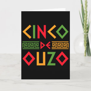 Tarjeta Cinco De Ouzo Retro Divertido Griego Pascua Cinco 