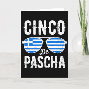 Tarjeta Cinco De Pascha Grecia Bandera Divertida Pascua Gr