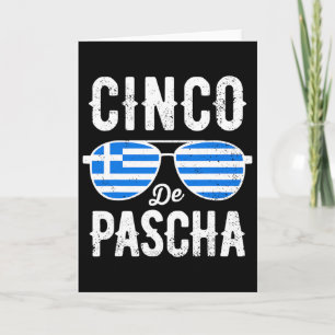 Tarjeta Cinco De Pascha Grecia Bandera Divertida Pascua Gr