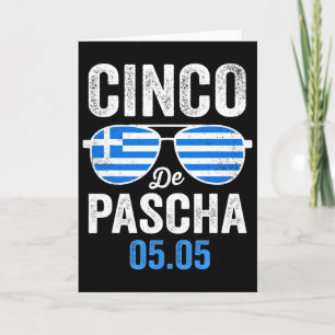 Tarjeta Cinco De Pascha Grecia Bandera Divertida Pascua Gr