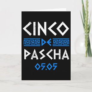Tarjeta Cinco De Pascha Grecia Bandera Divertida Pascua Gr