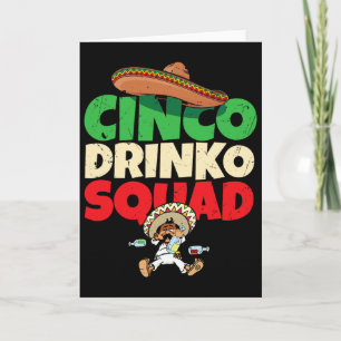 Tarjeta Cinco Drinko Squad Fiesta Divertida Bebida Fiesta