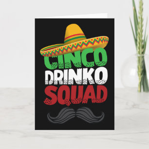 Tarjeta Cinco Drinko Squad Fiesta Mexicana Divertida Cinc