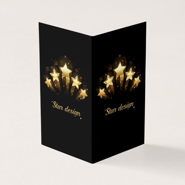 Tarjeta Cinco estrellas de oro en negro (Exterior)