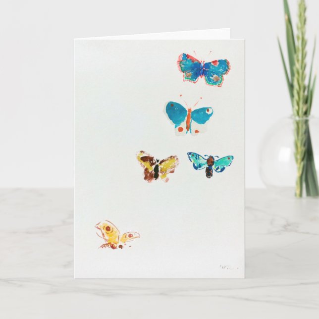 Tarjeta Cinco mariposas, Redon (Anverso)