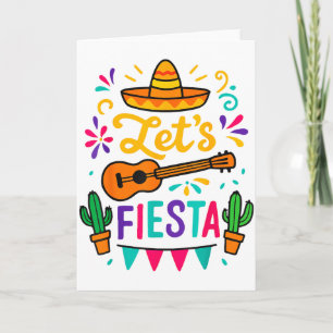 Tarjeta Cinco Mayo Vamos Fiesta Niña Niño Mexicano Fu