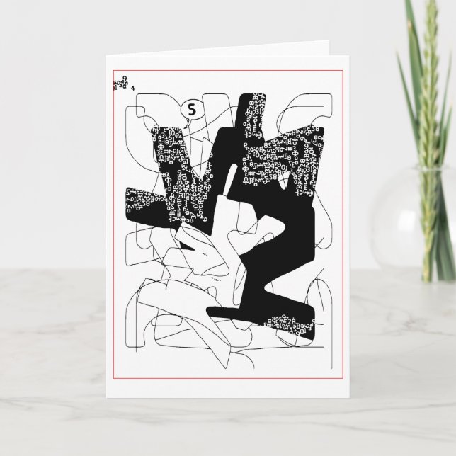 Tarjeta Cinco radios (negro, blanco y rojo) (Anverso)