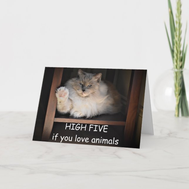 Tarjeta CINCO SI amas a los animales, carta (Anverso)