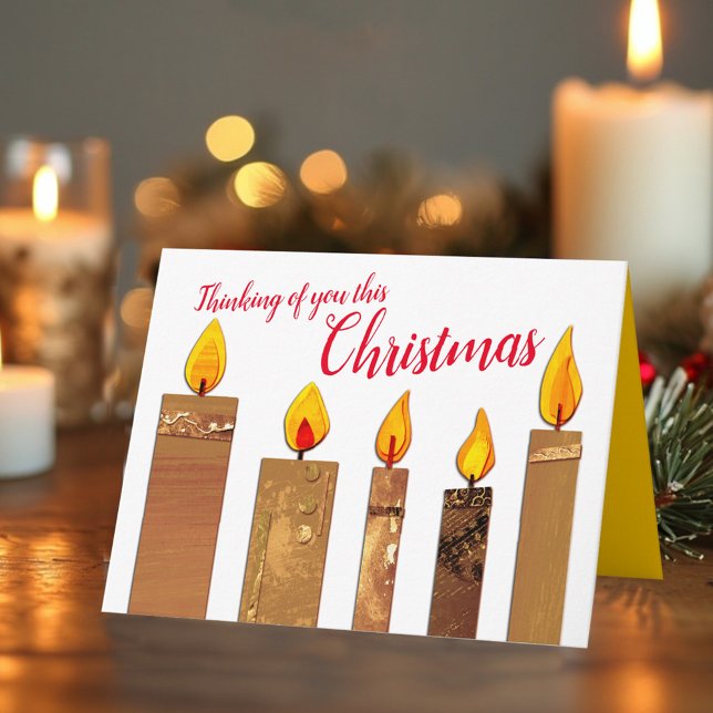 Tarjeta Cinco velas encendidas arte en papel navidad (Subido por el creador)