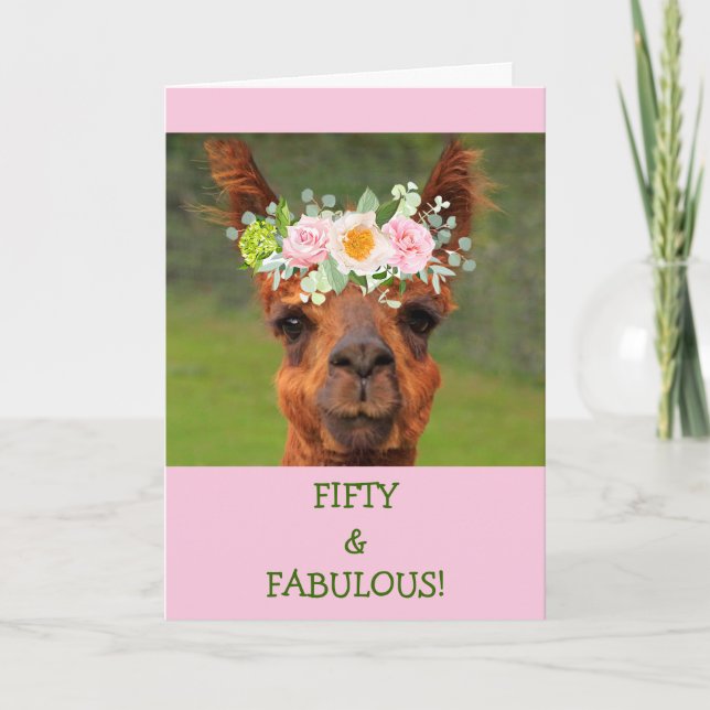 Tarjeta Cincuenta y fabuloso cumpleaños de ama Boho (Anverso)