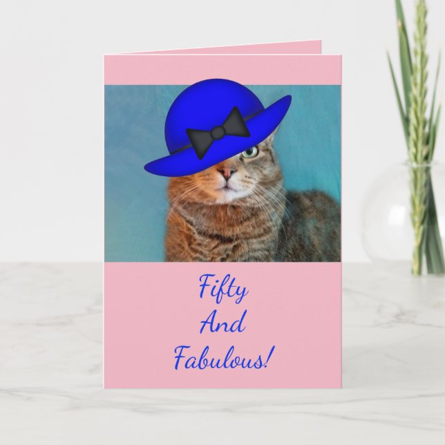 Tarjeta Cincuenta Y Fabuloso Glamour Kitty Cumpleaños (Anverso)