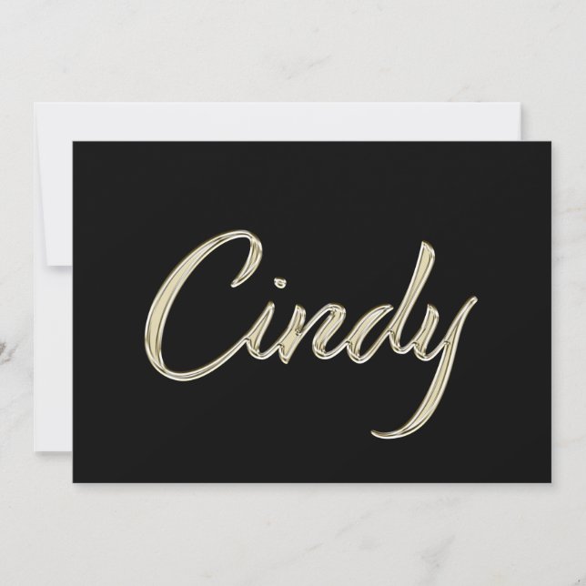 Tarjeta Cindy white gold Handwriting Karte (Anverso)