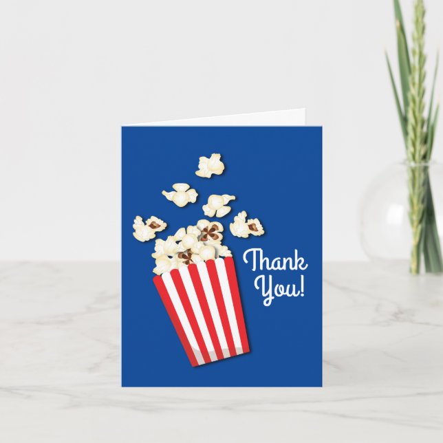 Tarjeta Cine de cine Popcorn Birday Party (Anverso)