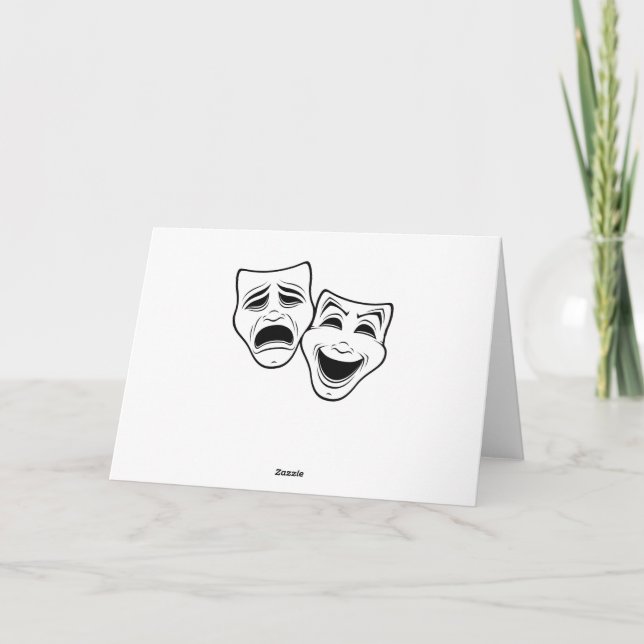 Tarjeta Cine De Comedia Y Tragedia Enmascara La Línea Negr (Reverso)
