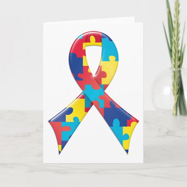 Tarjeta Cinta A4 de la conciencia del autismo (Anverso)