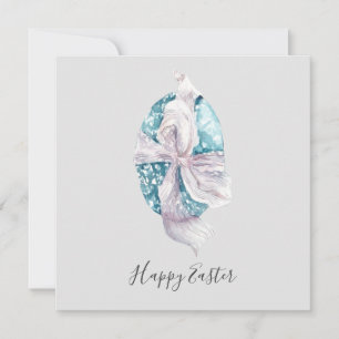 Tarjeta Cinta acuarela Huevo envuelto Pascua
